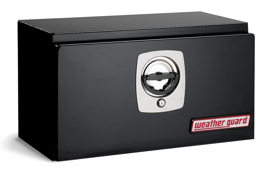 Weather Guard Tool Box, Underbed, Single Door, Smooth, Black, Steel, 24-1/8 Inch Length X 12-3/8 Inch Width X 14 1/8 Inch Height – 525-5-02