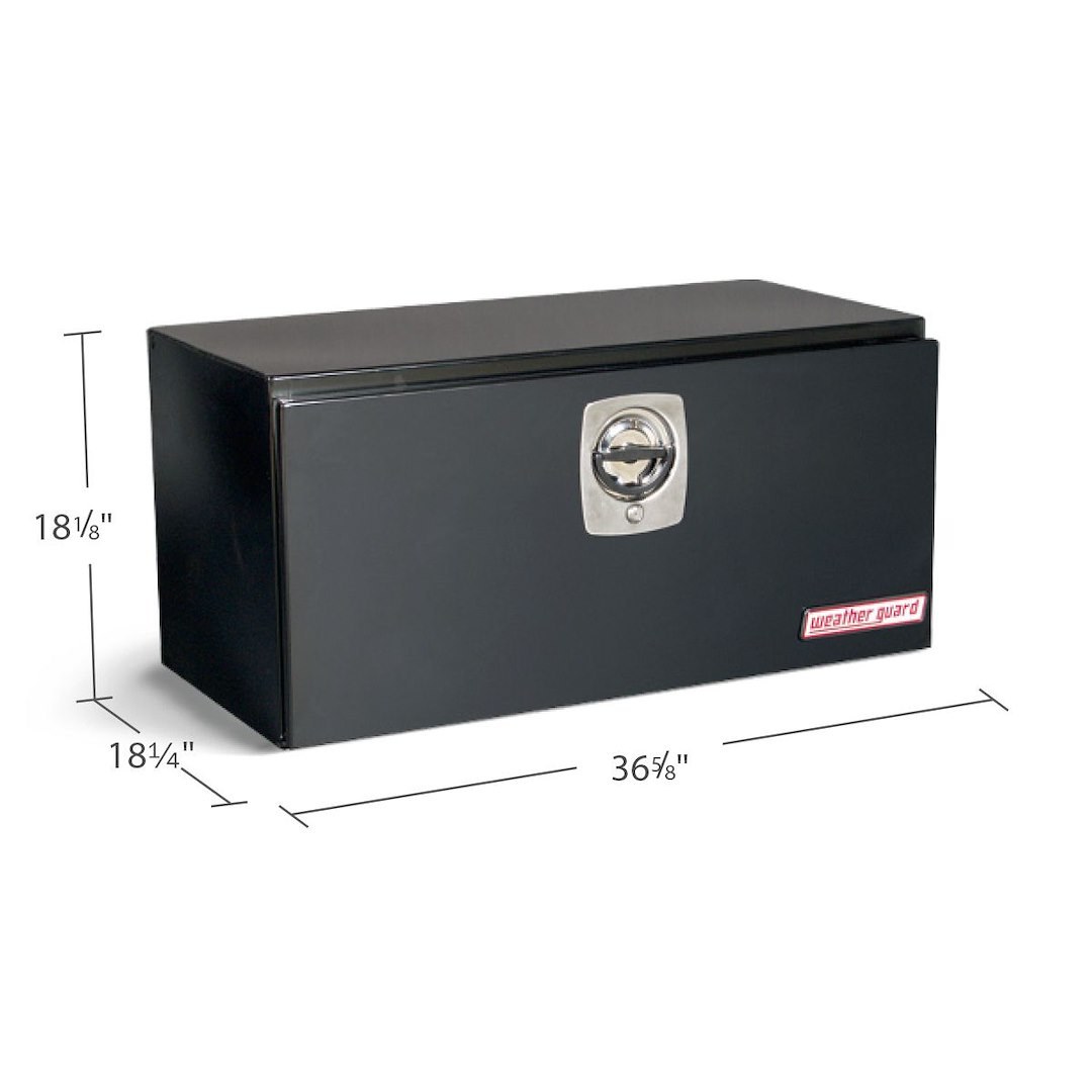 Weather Guard Tool Box, Underbed, Single Door, Smooth, Black, Steel, 36 5/8 Inch Length X 18-1/4 Inch Width X 18-1/8 Inch Height – 536-5-02