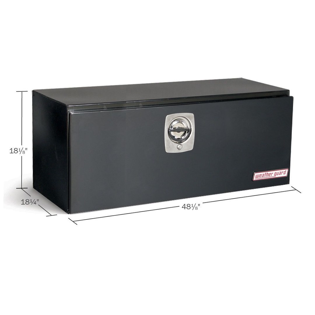 Weather Guard Tool Box, Underbed, Single Door, Smooth, Black, Steel, 48-1/8 Inch Length X 18-1/4 Inch Width X 18-1/8 Inch Height – 548-5-02