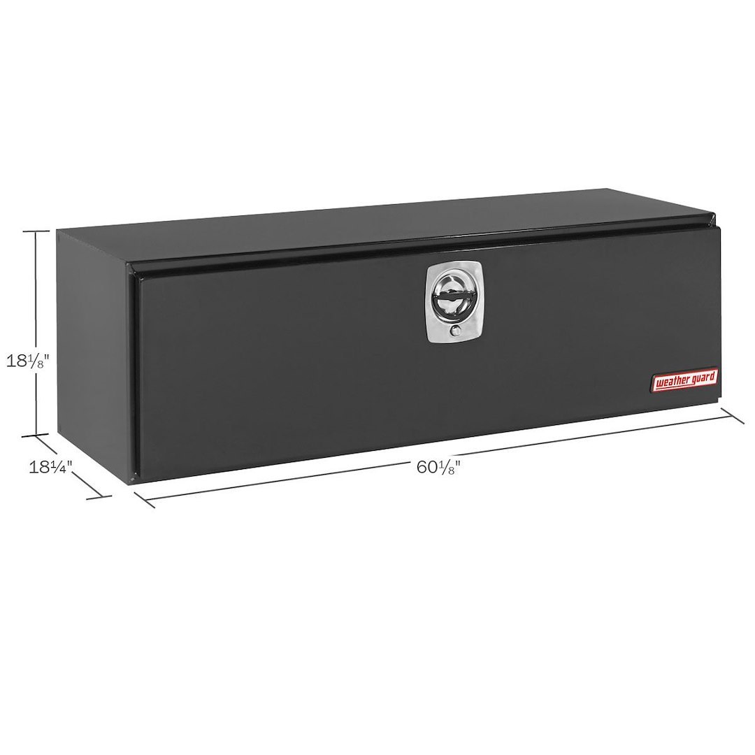 Weather Guard Tool Box, Underbed, Single Door, Smooth, Black, Steel, 60-1/8 Inch Length X 18-1/4 Inch Width X 18-1/8 Inch Height – 560-5-02