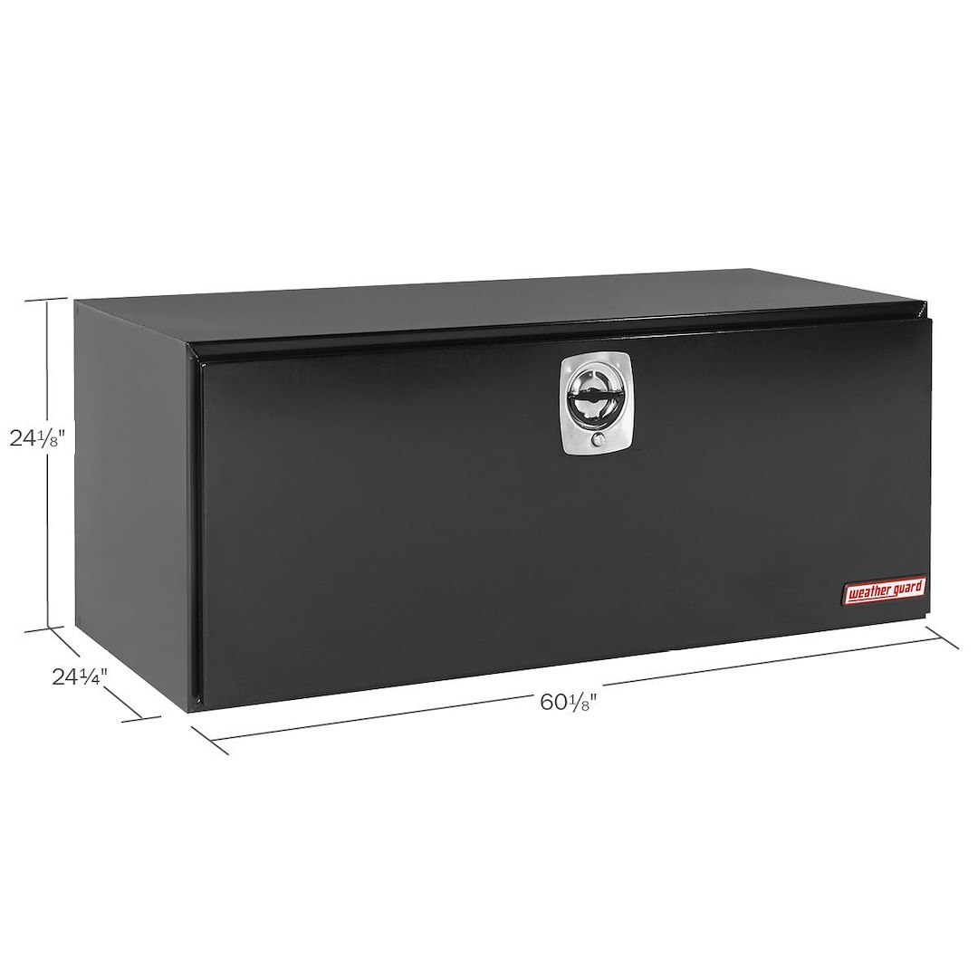 Weather Guard Tool Box, Underbed, Single Door, Smooth, Black, Steel, 60-1/8 Inch Length X 24-1/4 Inch Width X 24 1/8 Inch Height – 562-5-02