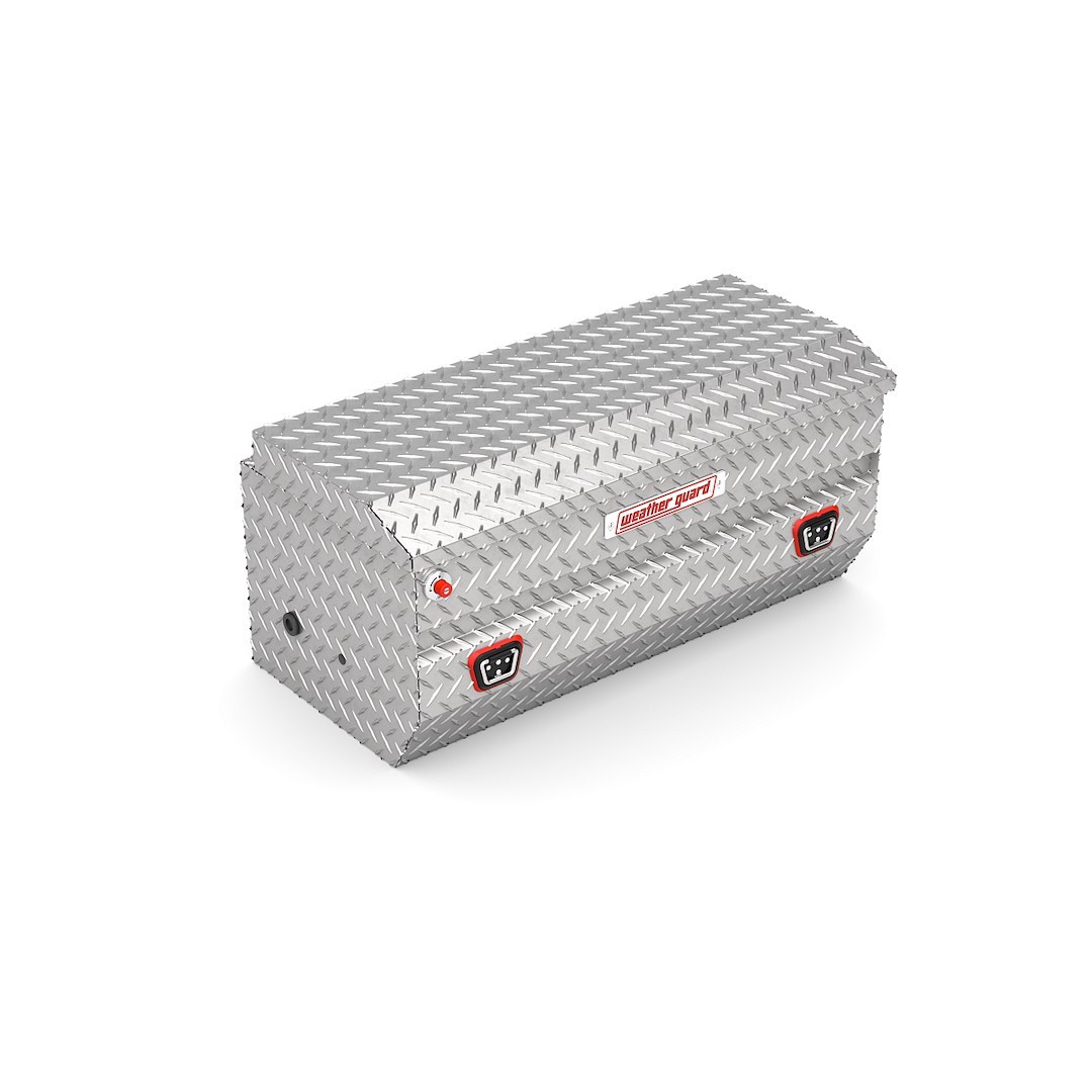 Weather Guard Tool Box, Chest, Single Lid, Powder Coated, Diamond Tread, Clear, Aluminum – 614-0-04