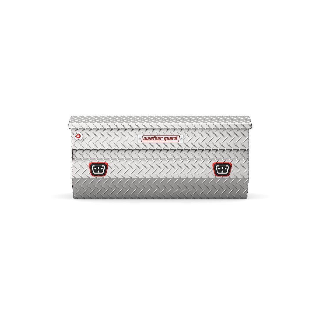 Weather Guard Tool Box, Chest, Single Lid, Powder Coated, Diamond Tread, Clear, Aluminum – 614-0-04