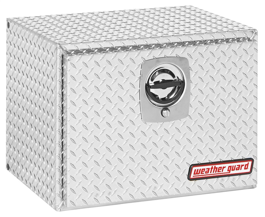 Weather Guard Tool Box, Underbed, Single Door, Diamond Tread, Bright, Aluminum, 24-1/8 Inch Length X 18 Inch Width X 18 Inch Height – 627-0-02