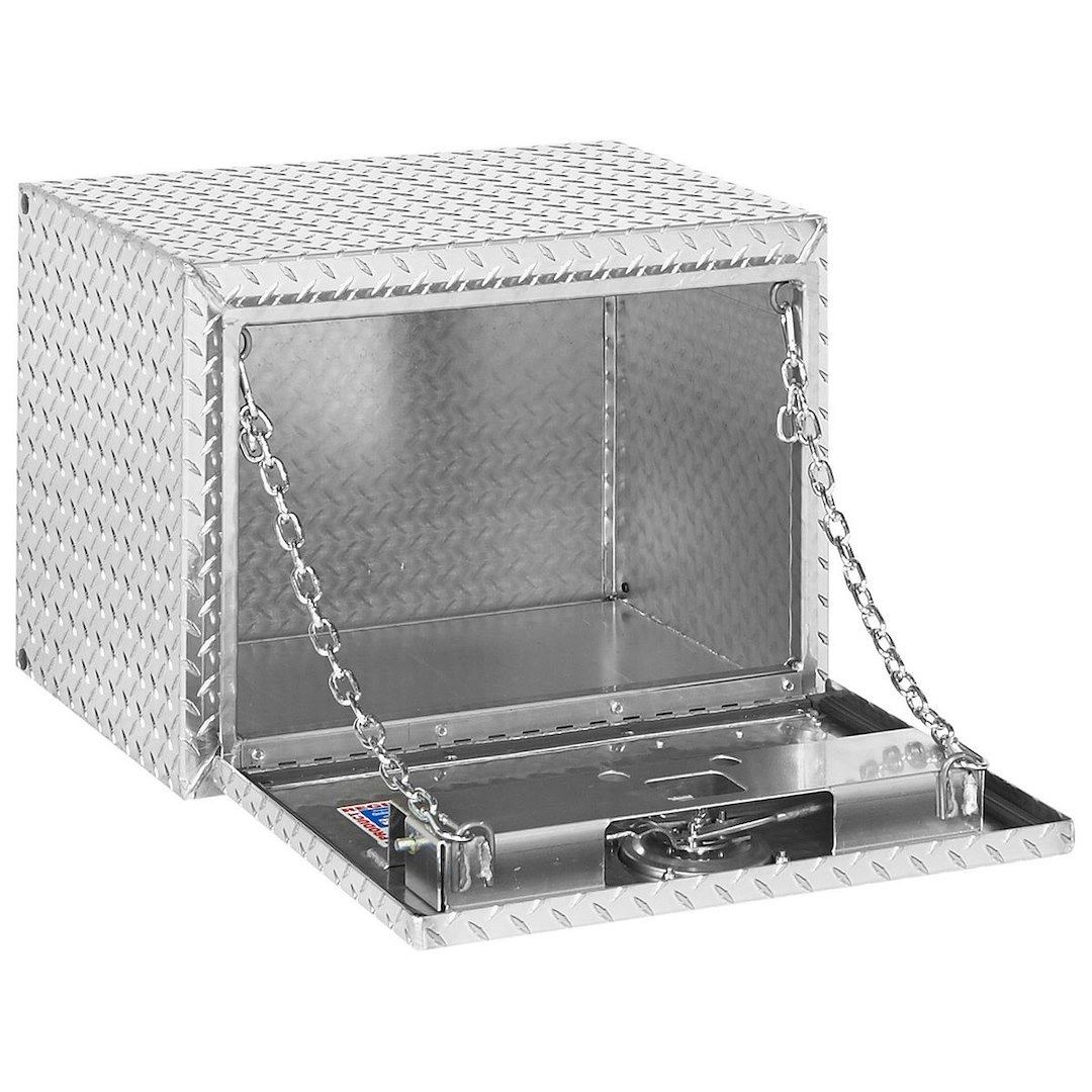 Weather Guard Tool Box, Underbed, Single Door, Diamond Tread, Bright, Aluminum, 24-1/8 Inch Length X 18 Inch Width X 18 Inch Height – 627-0-02
