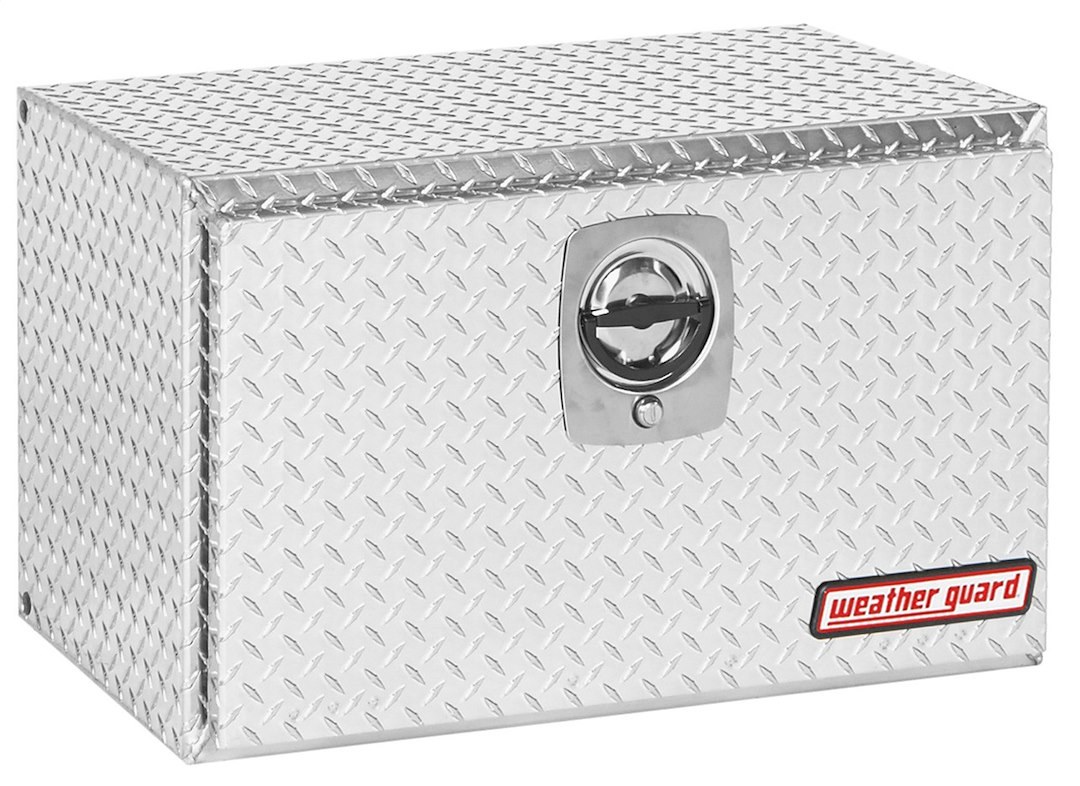 Weather Guard Tool Box, Underbed, Single Door, Diamond Tread, Bright, Aluminum, 30-1/8 Inch Length X 18 Inch Width X 18 Inch Height – 631-0-02