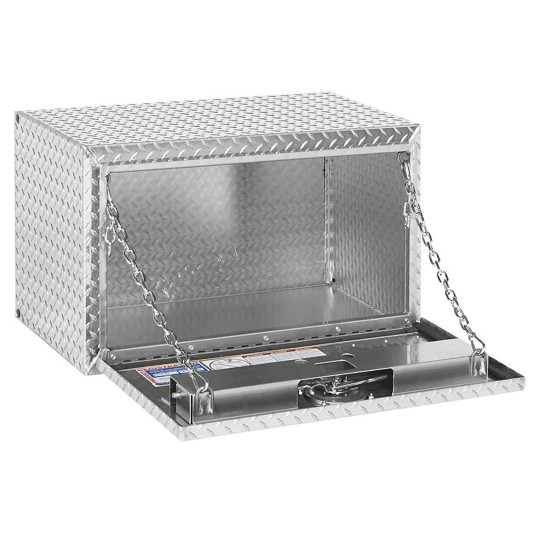 Weather Guard Tool Box, Underbed, Single Door, Diamond Tread, Bright, Aluminum, 30-1/8 Inch Length X 18 Inch Width X 18 Inch Height – 631-0-02