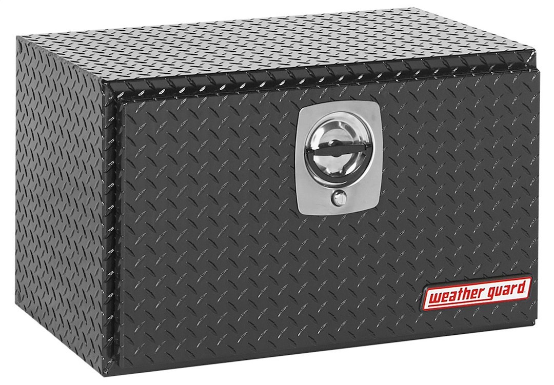 Weather Guard Tool Box, Underbed, Single Door, Diamond Tread, Black, Aluminum, 30-1/8 Inch Length X 18 Inch Width X 18 Inch Height – 631-5-02