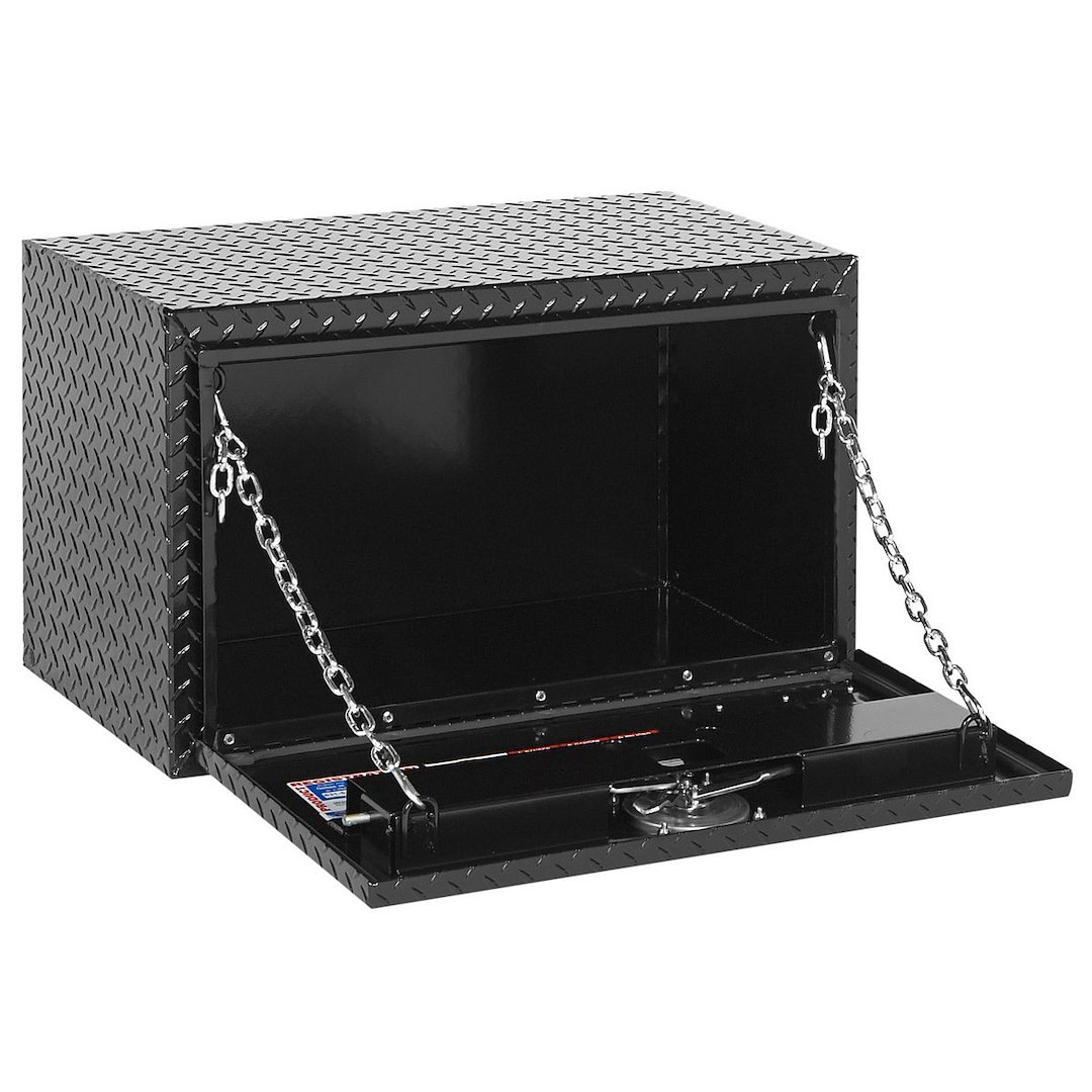 Weather Guard Tool Box, Underbed, Single Door, Diamond Tread, Black, Aluminum, 30-1/8 Inch Length X 18 Inch Width X 18 Inch Height – 631-5-02