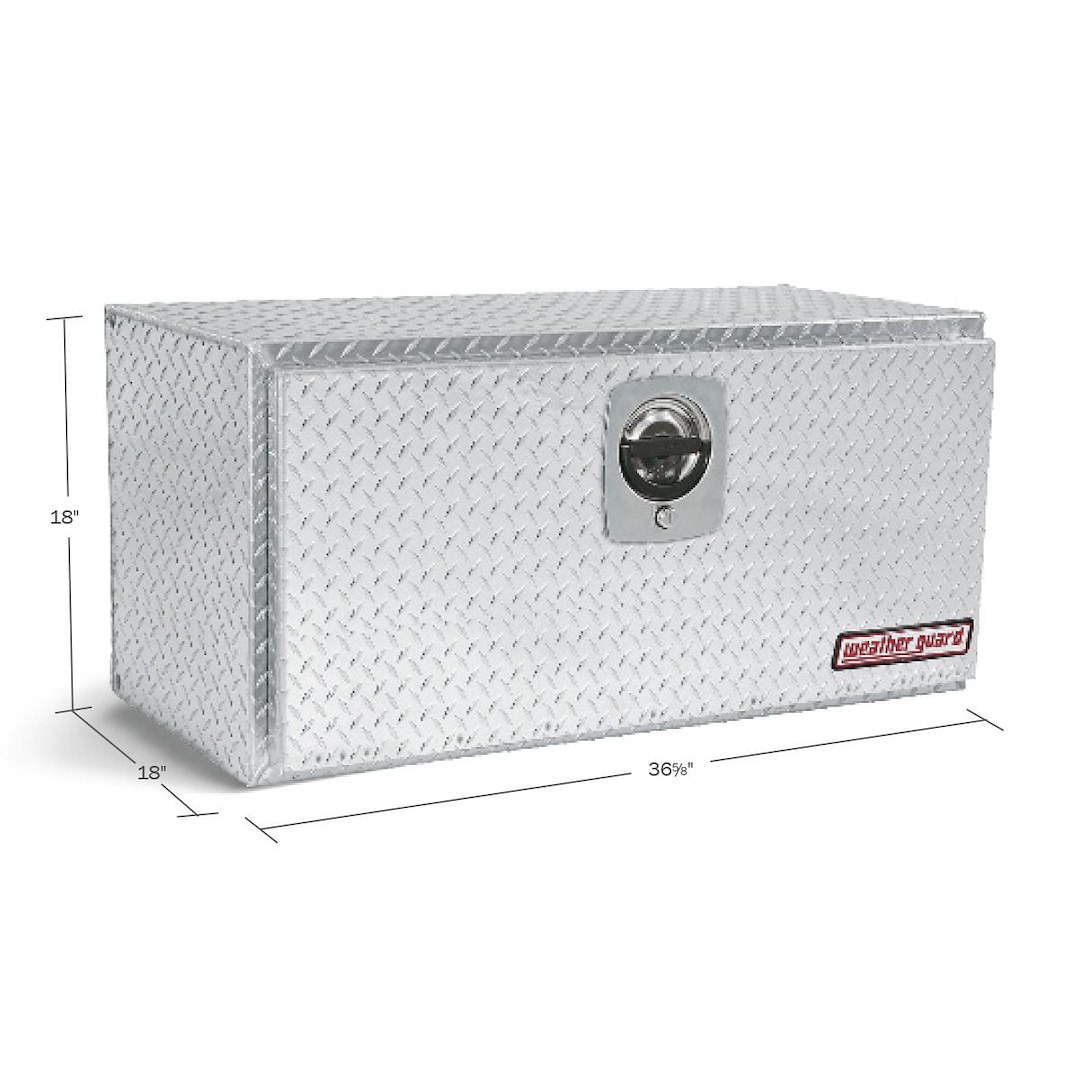 Weather Guard Tool Box, Underbed, Single Door, Diamond Tread, Bright, Aluminum, 36 5/8 Inch Length X 18 Inch Width X 18 Inch Height – 636-0-02