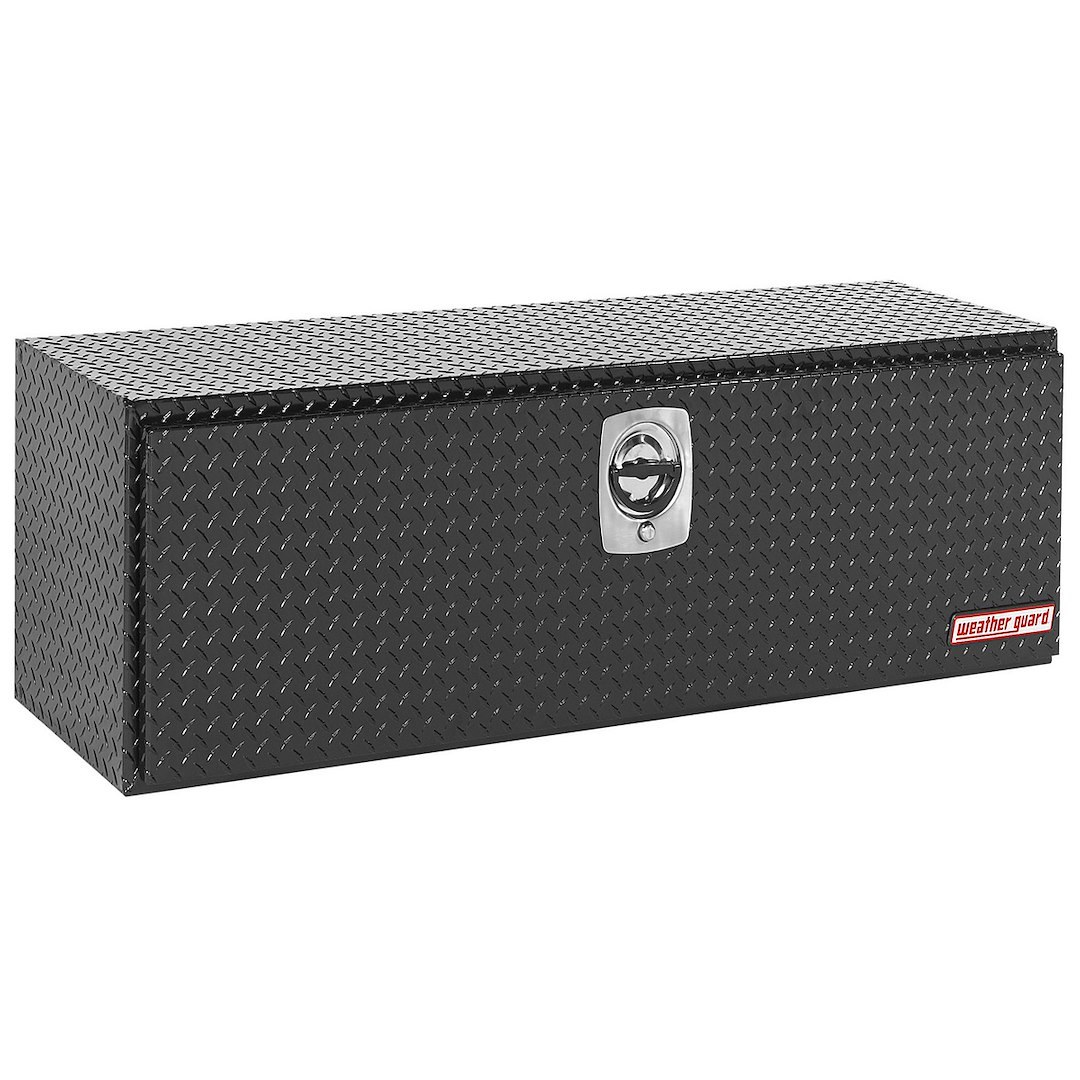 Weather Guard Tool Box, Underbed, Single Door, Diamond Tread, Black, Aluminum – 648-5-02