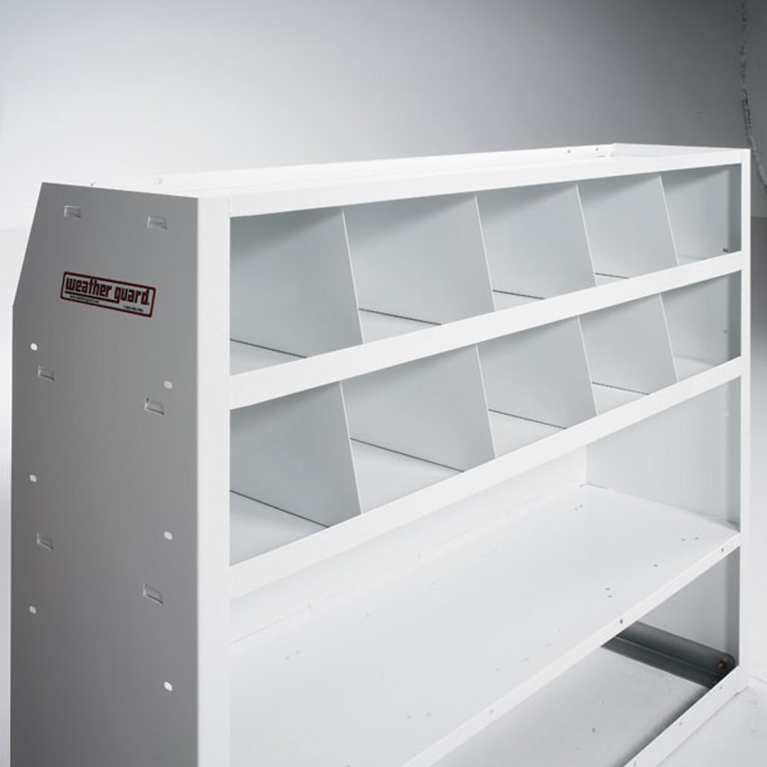Weather Guard Van Storage System Shelf Bin Divider, Ez Series, Set of 8, Steel, White – 8401-3-01