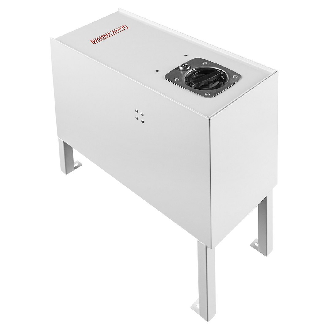 Weather Guard Console, Floor Mount, 7 Inch Width X 20 Inch Height X 20 Inch Depth, Lockable, White, Steel – 9010-3-01