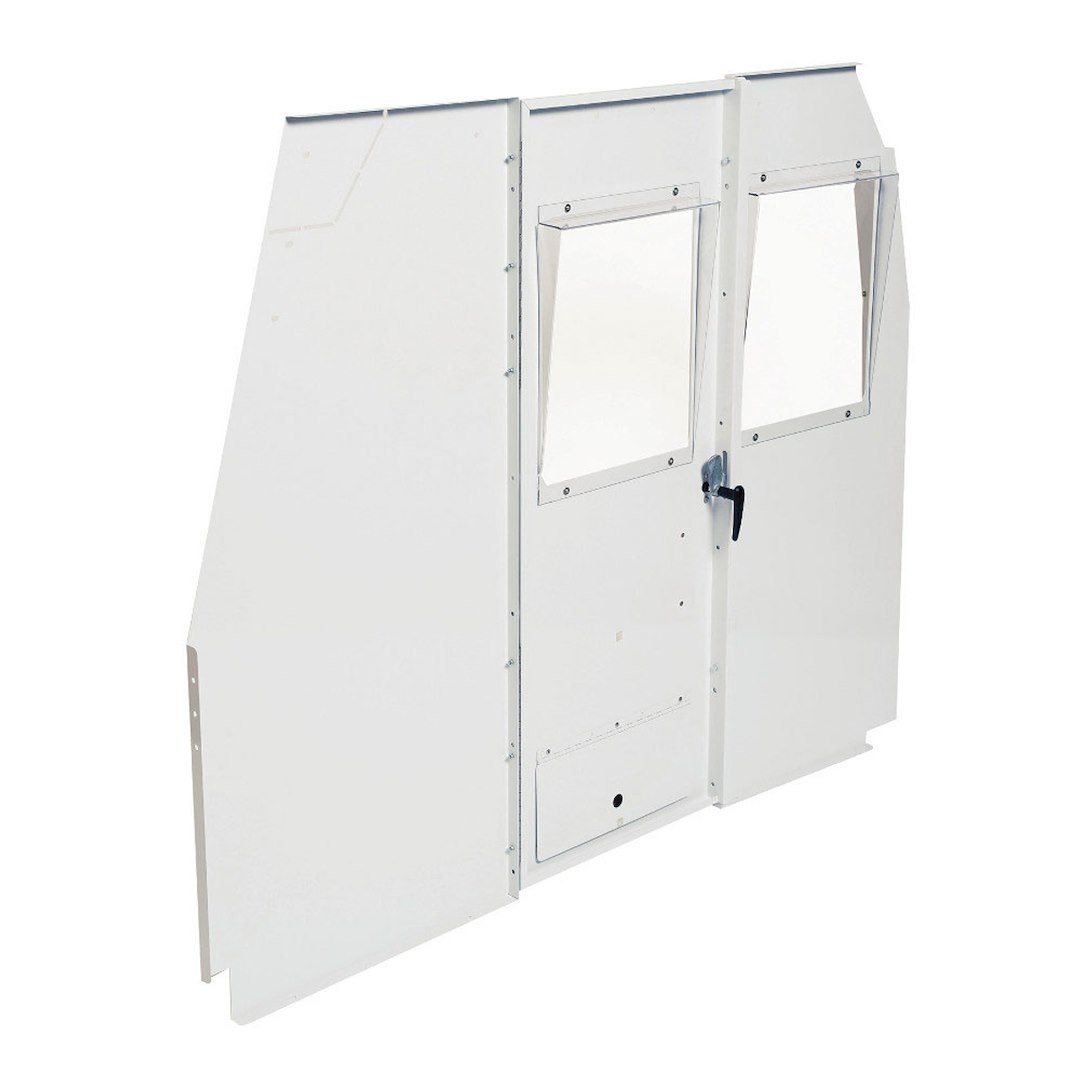 Weather Guard Bulkhead Divider, Full Bulkhead, Fixed Panel with Dog Door Converts to Door, With Door Pocket, With Polycarbonate Window – 96101-3-01