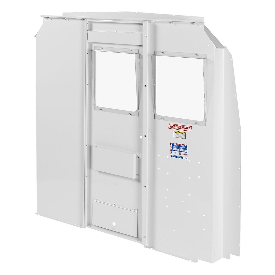 Weather Guard Bulkhead Divider, Full Bulkhead, Fixed Panel with Dog Door Converts to Door, With Door Pocket, With Polycarbonate Window – 96121-3-01