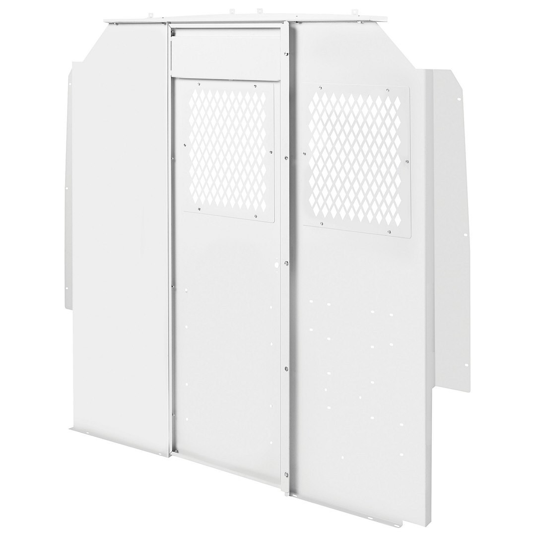 Weather Guard Bulkhead Divider, Full Bulkhead, Fixed Panel with Dog Door Converts to Door, With Door Pocket, With Mesh Window, White – 96142-3-01