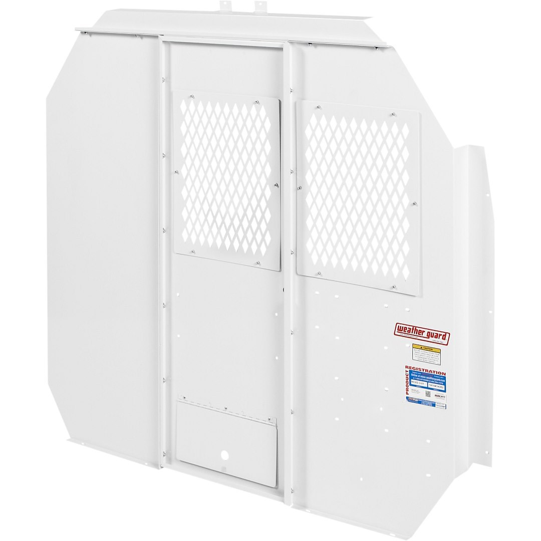 Weather Guard Bulkhead Divider, Full Bulkhead, Deep Offset, Fixed Panel with Dog Door Converts to Door, With Door Pocket – 96302-3-01D