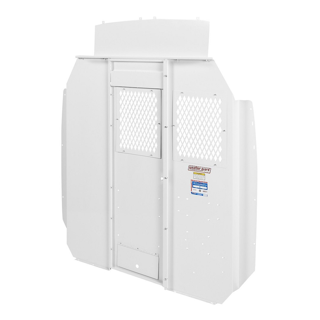Weather Guard Bulkhead Divider, Full Bulkhead, Deep Offset, Fixed Panel with Dog Door Converts to Door, With Door Pocket – 96322-3-01D