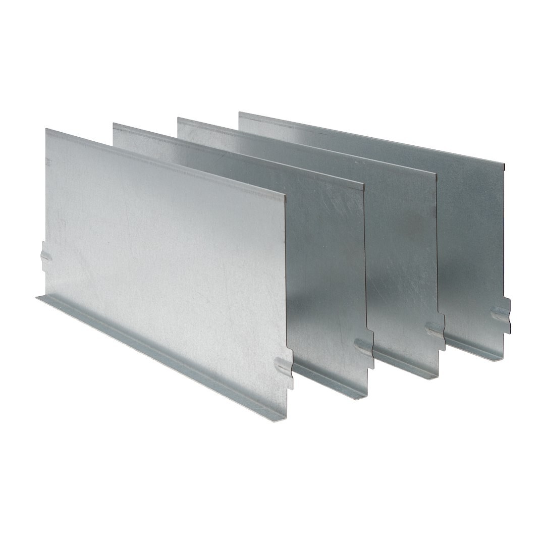 Weather Guard Van Storage System Shelf Bin Divider, 13-1/2 Inch Length X 6 Inch Height, Set of 4, Steel, Gray – 9825T