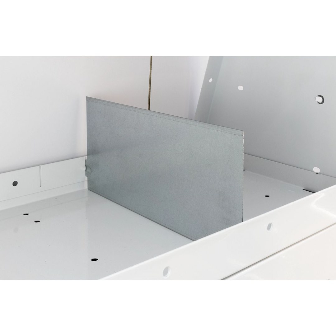 Weather Guard Van Storage System Shelf Bin Divider, 13-1/2 Inch Length X 6 Inch Height, Set of 4, Steel, Gray – 9825T