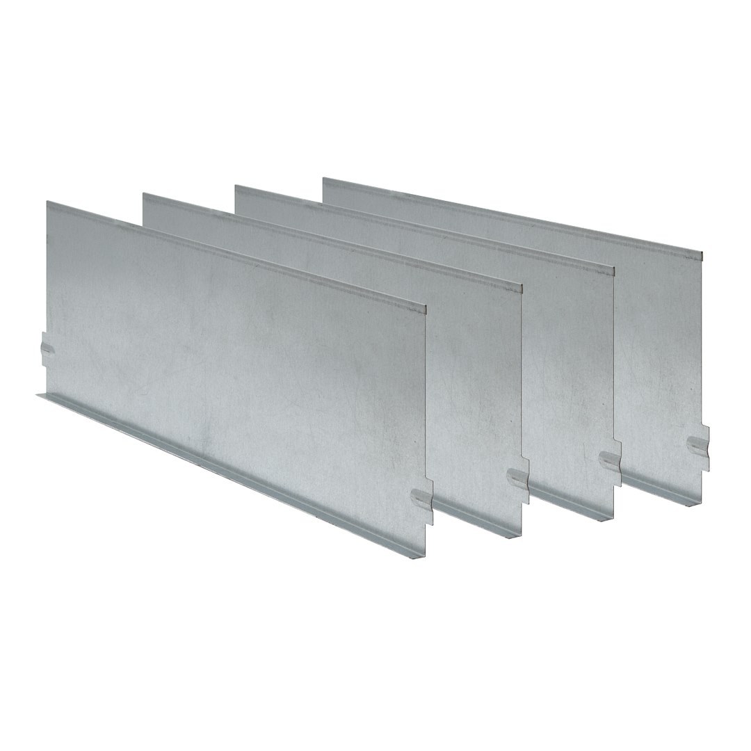 Weather Guard Van Storage System Shelf Bin Divider, 16 Inch Length X 6 Inch Height, Set of 4, Steel, Gray – 9826T