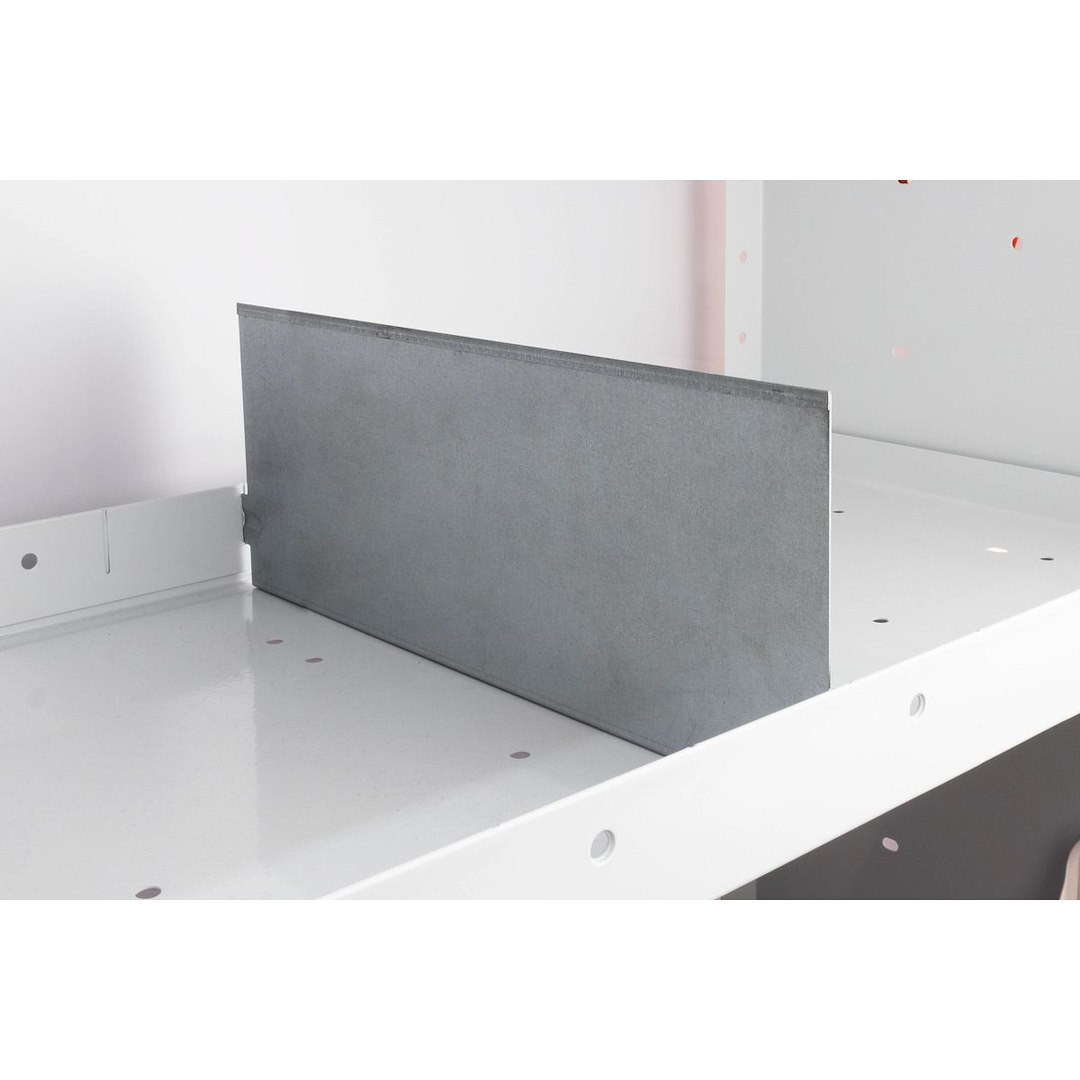 Weather Guard Van Storage System Shelf Bin Divider, 16 Inch Length X 6 Inch Height, Set of 4, Steel, Gray – 9826T