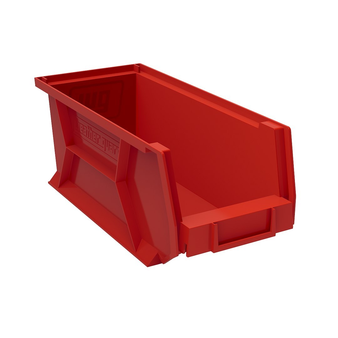 Weather Guard Van Storage System Shelf Bin Box, 6-1/2 Inch Height X 6 Inch Width X 15.45 Inch Depth, Without Compartment, Red, Plastic – 9854-7-02