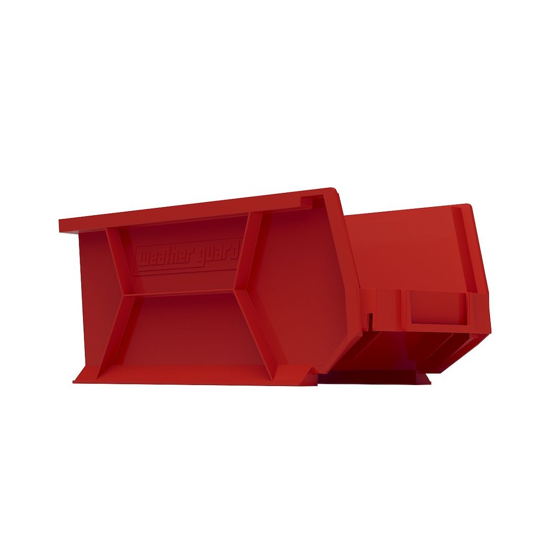 Weather Guard Van Storage System Shelf Bin Box, 6-1/2 Inch Height X 6 Inch Width X 15.45 Inch Depth, Without Compartment, Red, Plastic – 9854-7-02
