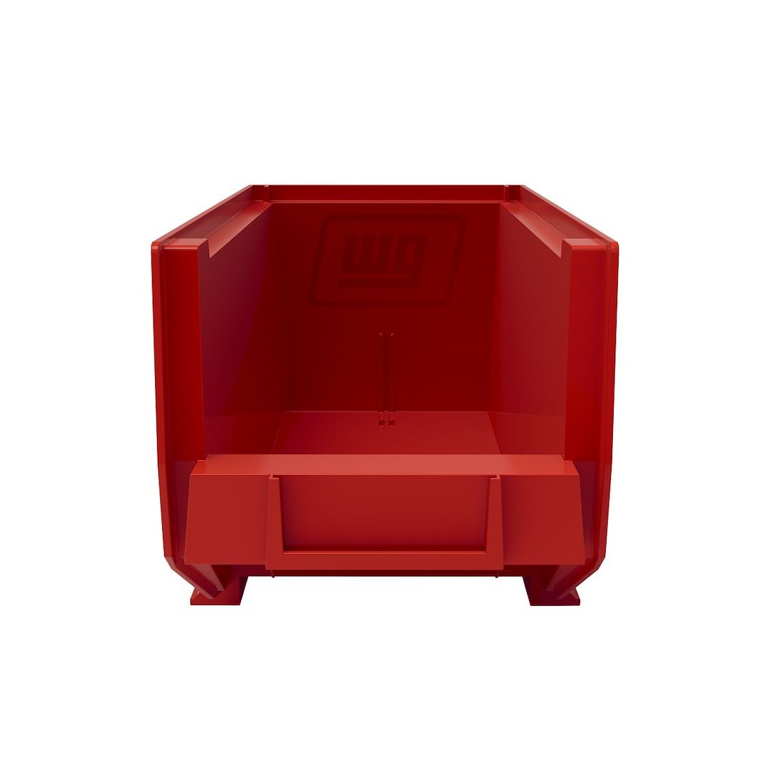 Weather Guard Van Storage System Shelf Bin Box, 6-1/2 Inch Height X 6 Inch Width X 15.45 Inch Depth, Without Compartment, Red, Plastic – 9854-7-02