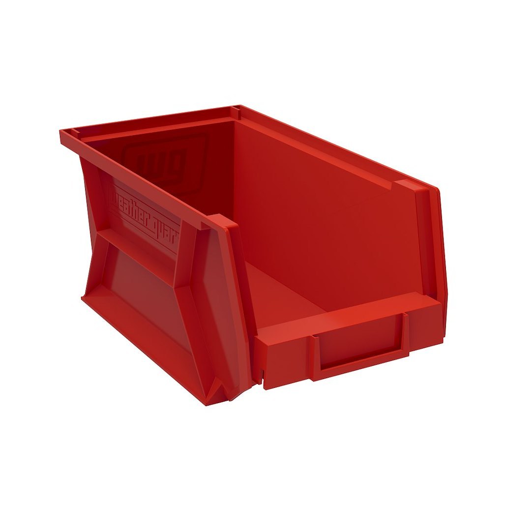 Weather Guard Van Storage System Shelf Bin Box, 7.1 Inch Height X 6 Inch Width X 13.2 Inch Depth, Without Compartment, Red, Plastic – 9855-7-02