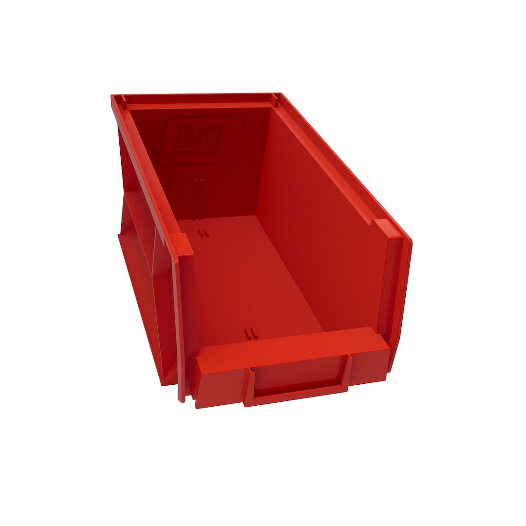 Weather Guard Van Storage System Shelf Bin Box, 7.1 Inch Height X 6 Inch Width X 13.2 Inch Depth, Without Compartment, Red, Plastic – 9855-7-02