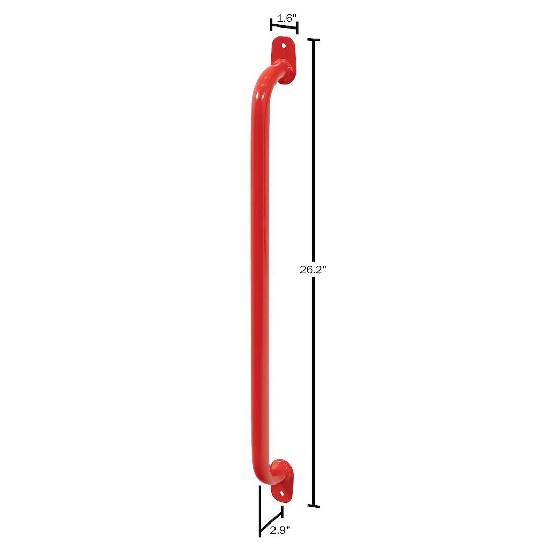 Weather Guard Interior Grab Bar, Powder Coated, Red, Steel, 26.2 Inch, Rear Door D-Pillar/ Shelf End Panel, Single, With Mounting Hardware – 9895-7-01