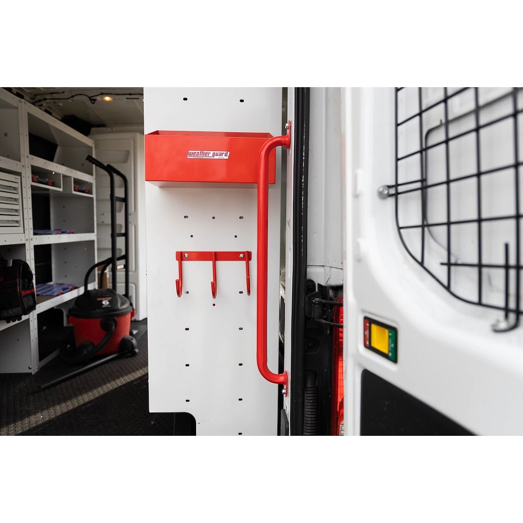 Weather Guard Interior Grab Bar, Powder Coated, Red, Steel, 26.2 Inch, Rear Door D-Pillar/ Shelf End Panel, Single, With Mounting Hardware – 9895-7-01