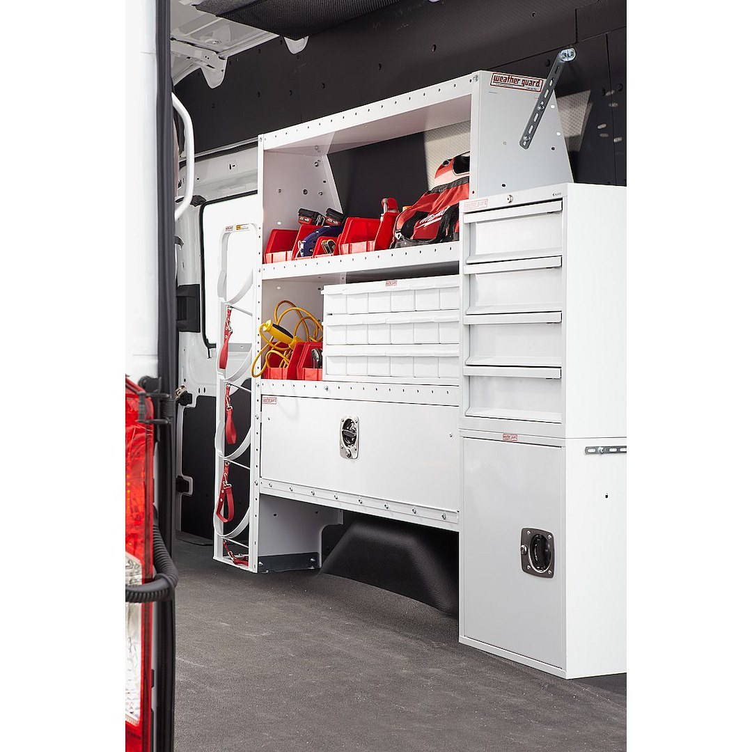 Weather Guard Van Storage System Cabinet, Floor Mount, 16 Inch Width X 24 Inch Height X 13-1/2 Inch Depth, 4 Drawers, Steel, Lockable – 9924-3-02