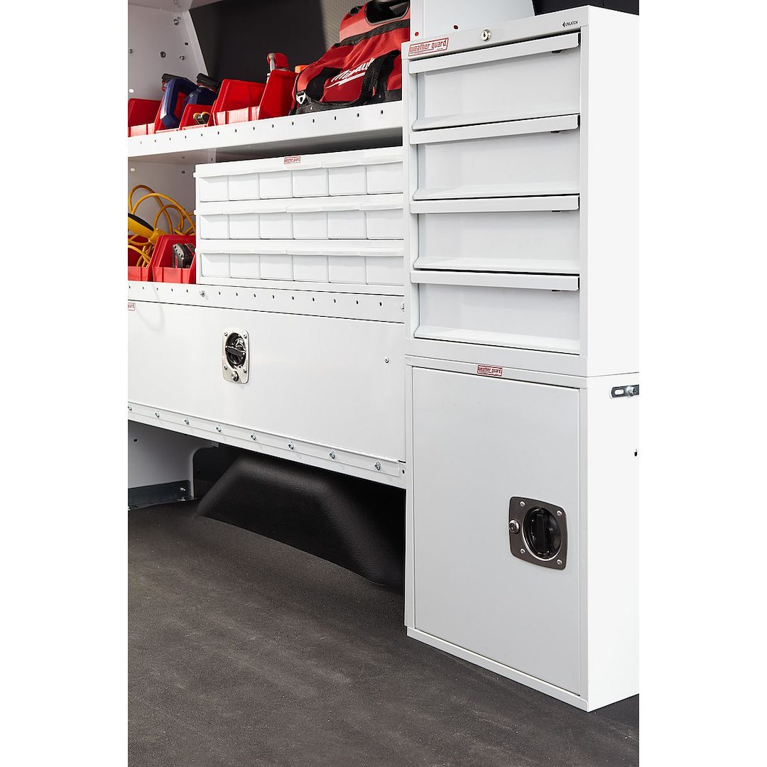Weather Guard Van Storage System Cabinet, Floor Mount, 16 Inch Width X 24 Inch Height X 13-1/2 Inch Depth, 4 Drawers, Steel, Lockable – 9924-3-02