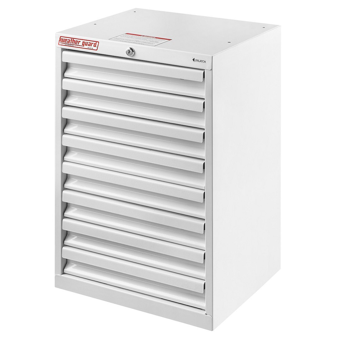 Weather Guard Van Storage System Cabinet, Floor Mount, 16 Inch Width X 24 Inch Height X 13-1/2 Inch Depth, 8 Drawers, Steel – 9928-3-02