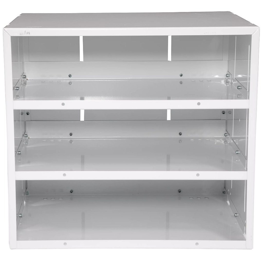 Weather Guard Van Storage System Cabinet, Shelf/ Floor Mount, 16.6 Inch Width X 15.2 Inch Height X 13.4 Inch Depth, 3 Shelves, White – 9960-3-01