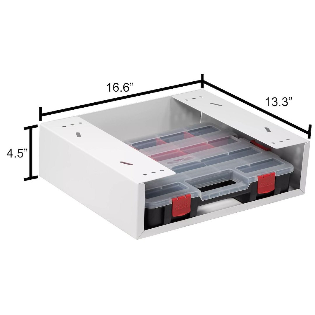 Weather Guard Van Storage System Parts Organizer Case, White, Powder Coated, Steel, With Mounting Bracket – 9963-3-01