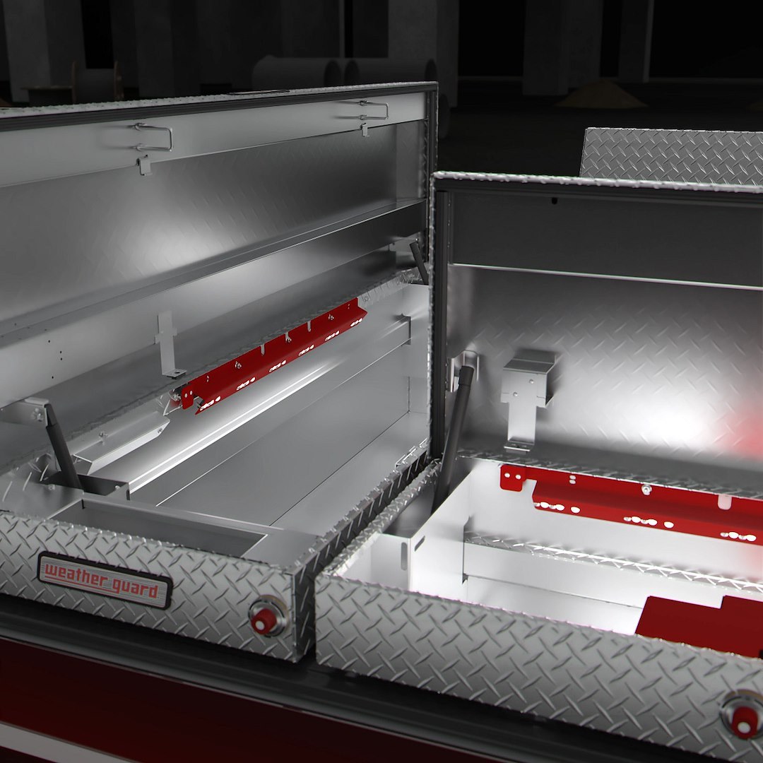 Weather Guard Tool Box Light, Powersync ™, For Weather Guard Long Lo-Side Type Tool Box, 600 Lumen LED, Red Powder Coated Aluminum Housing – PS8102