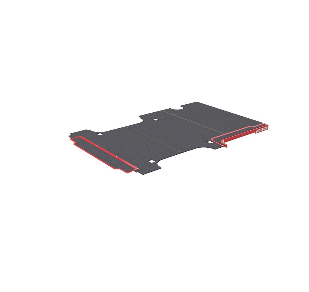Weather Guard Cargo Area Liner, Black, Flat Edges, Rubber with Aluminum Red Sills, Non-Skid, Complete Cargo Area – RFGE55-5-01