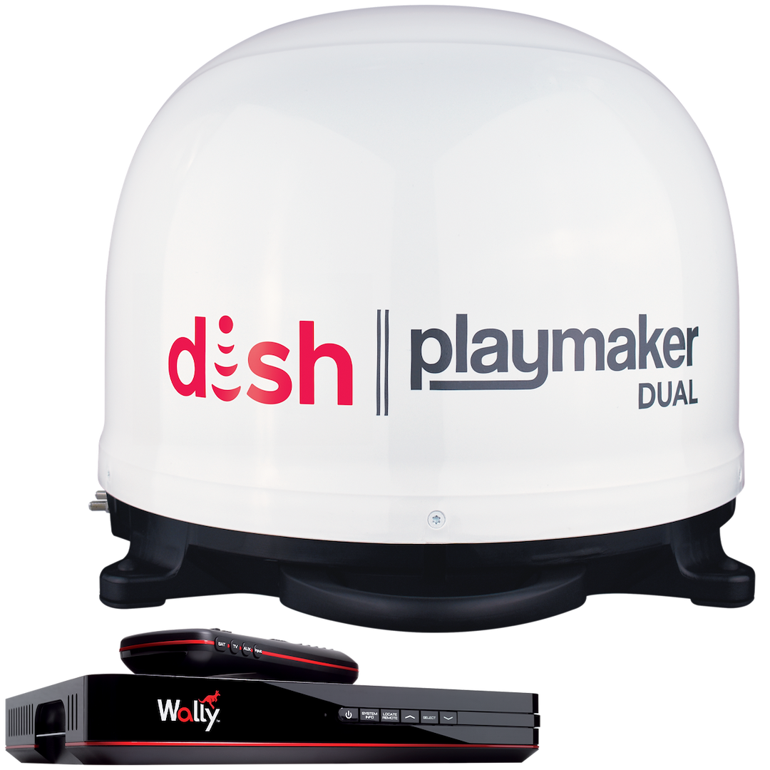 Winegard Satellite TV Antenna, Playmaker Dual ™, Optimized for Dish Service, Portable, Stationary Viewing, HD Compatible – PL8000R