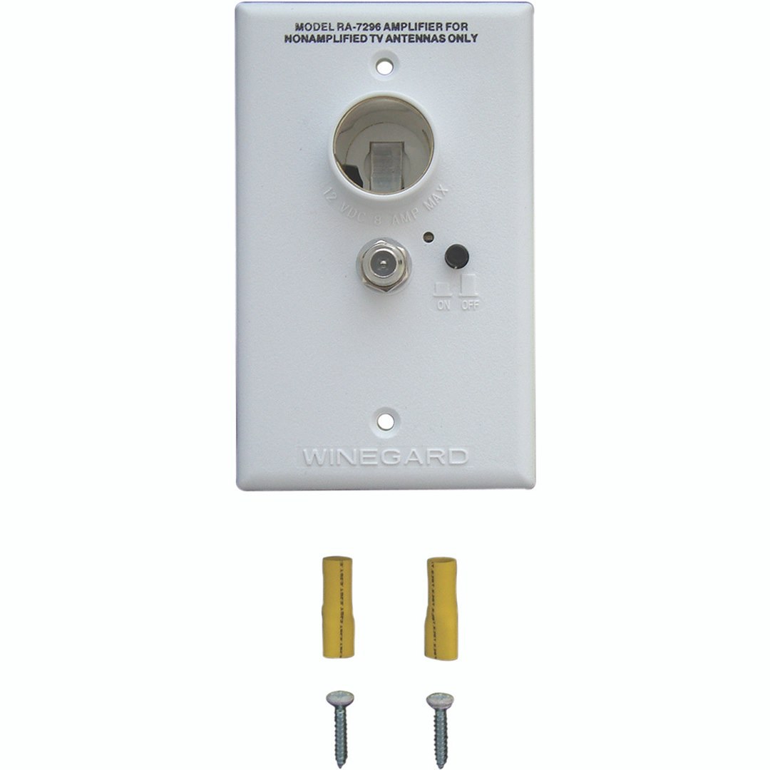 Winegard Wall Plate Power Supply, 12 Volts DC Power Supply with Polyfuse, Amplified for Use with Non-Amplified Sensar® Antennas – RA-7296