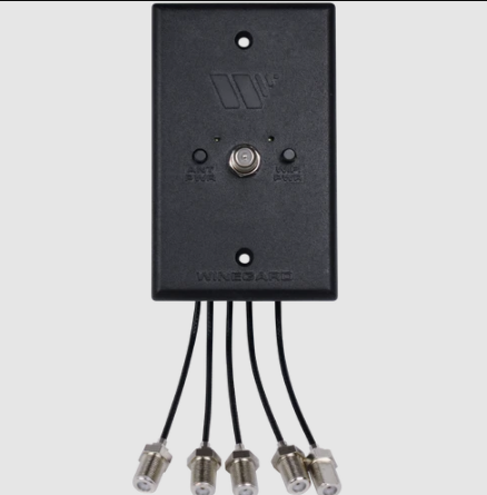 Winegard Wall Plate Power Supply, 12 Volt, Non-Amplified, With Internal Splitter/ Receptacle, Black, Plastic, Single – WP2-100