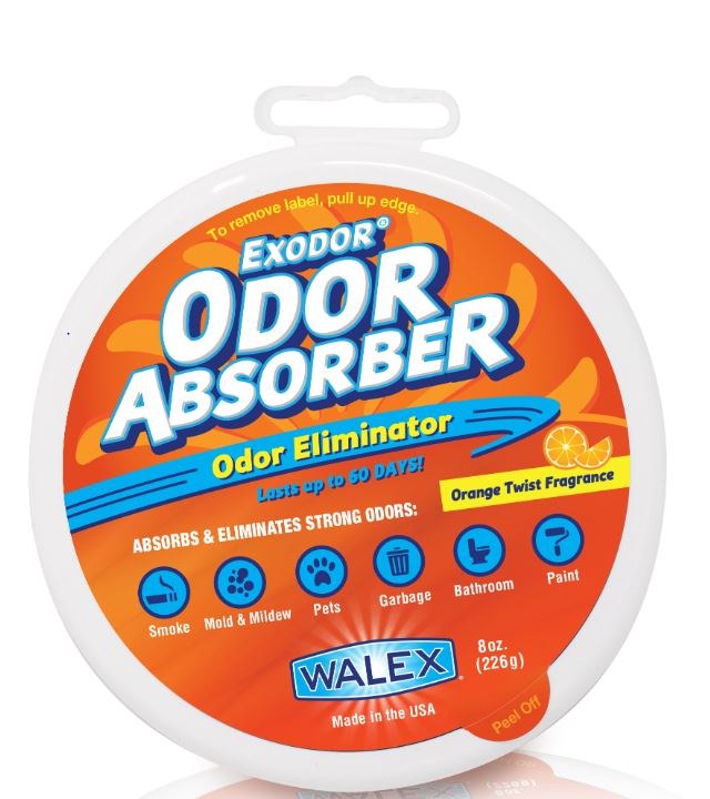 Walex Odor Absorber, Exodor, Free Standing Tub, Gel Infused with Charcoal Layer, Orange Twist, Lasts Upto 60 Days, Biodegradable – ABSORBRETOT