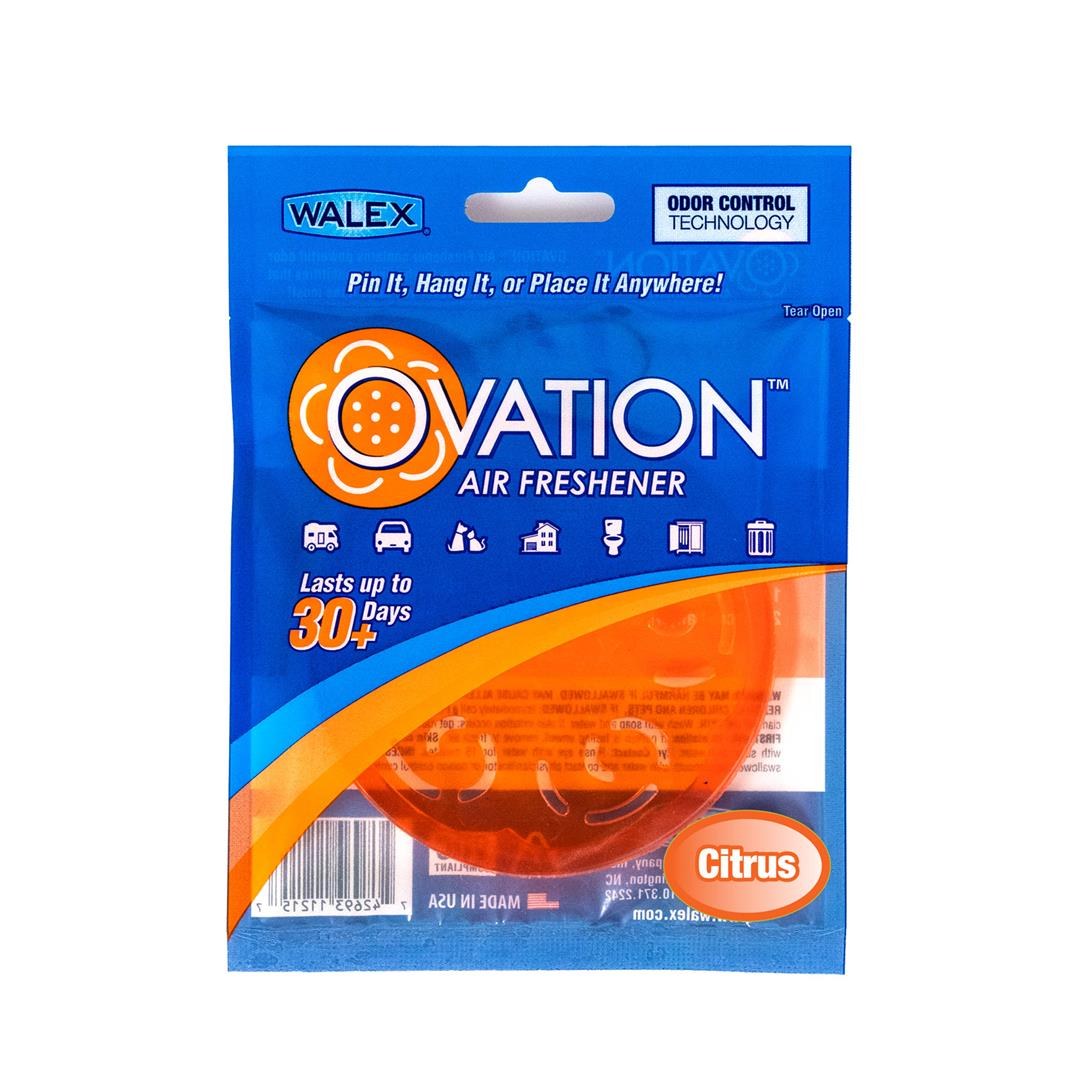 Walex Air Freshener, Ovation ™, Orange Disc, Citrus, Hangable, Single – OVAFCIT1