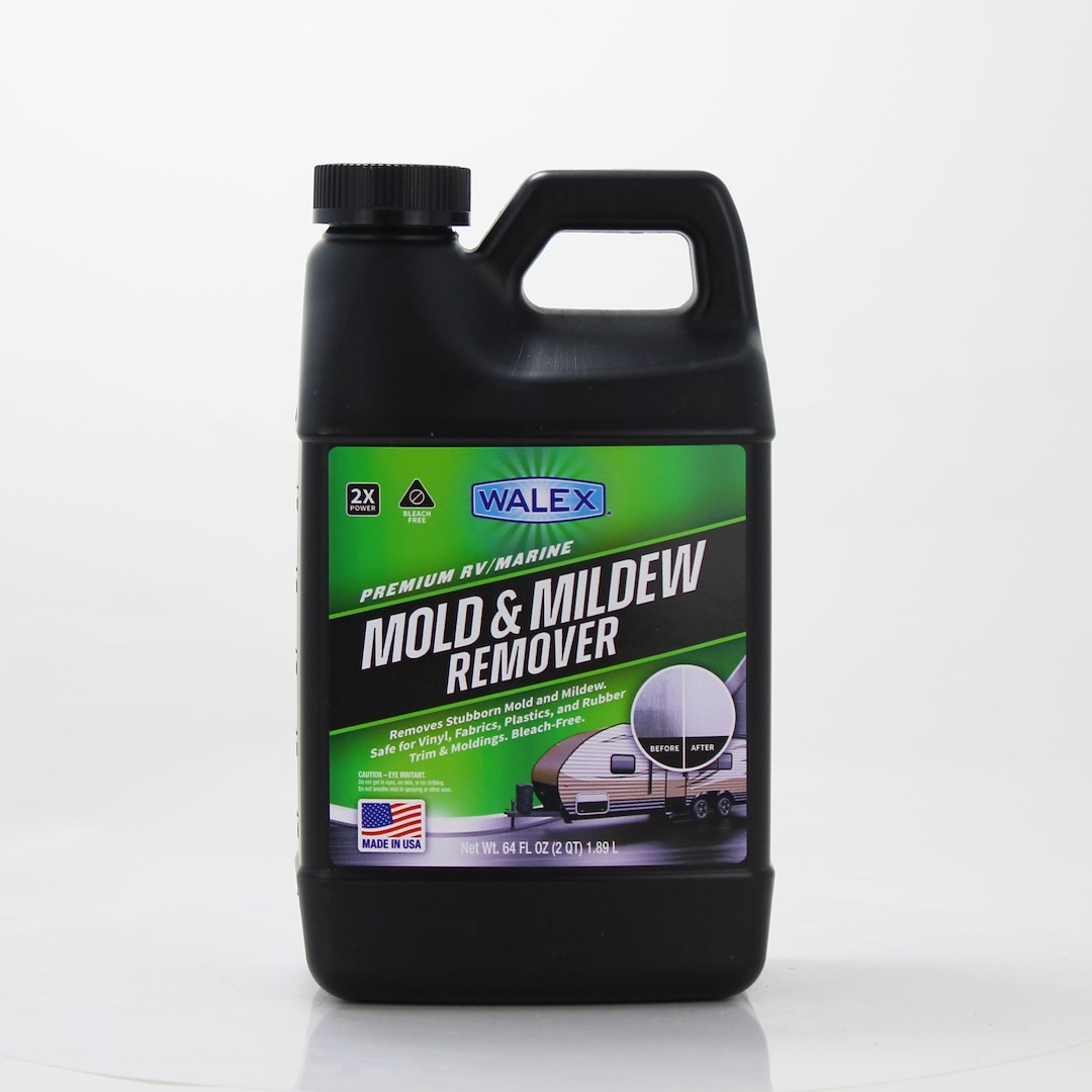 Walex Mildew Stain Remover, Use to Clean and Remove Mold and Mildew from Vinyl/ Fabrics/ Plastics/ Rubber Trim/ Molding, 64 Ounce Jug – WALMM64