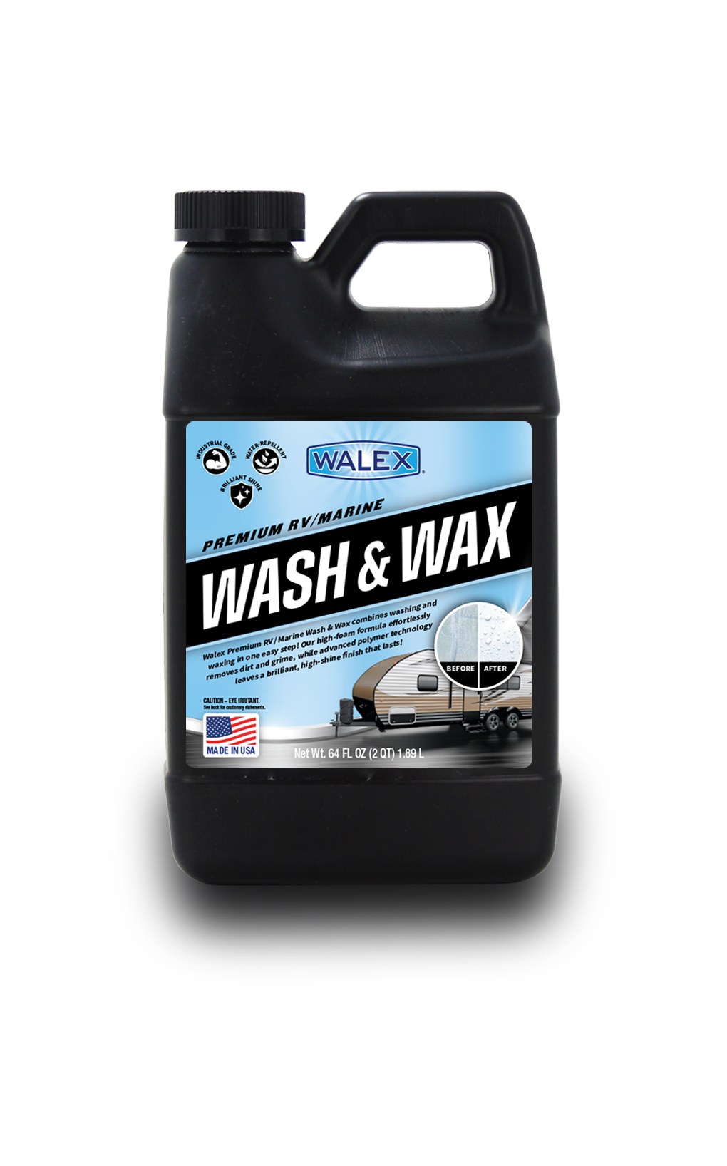 Walex Multi Purpose Cleaner, Wash and Wax, Use to Remove Dirt and Grime, 64 Ounce Jug, Single – WALWW64