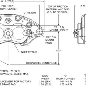 Wilwood Brake Caliper, D52, Floating Mount, Two 1.25 Inch Piston Caliper, Use with Wilwood D52 Brake Pads – 120-10938-RD