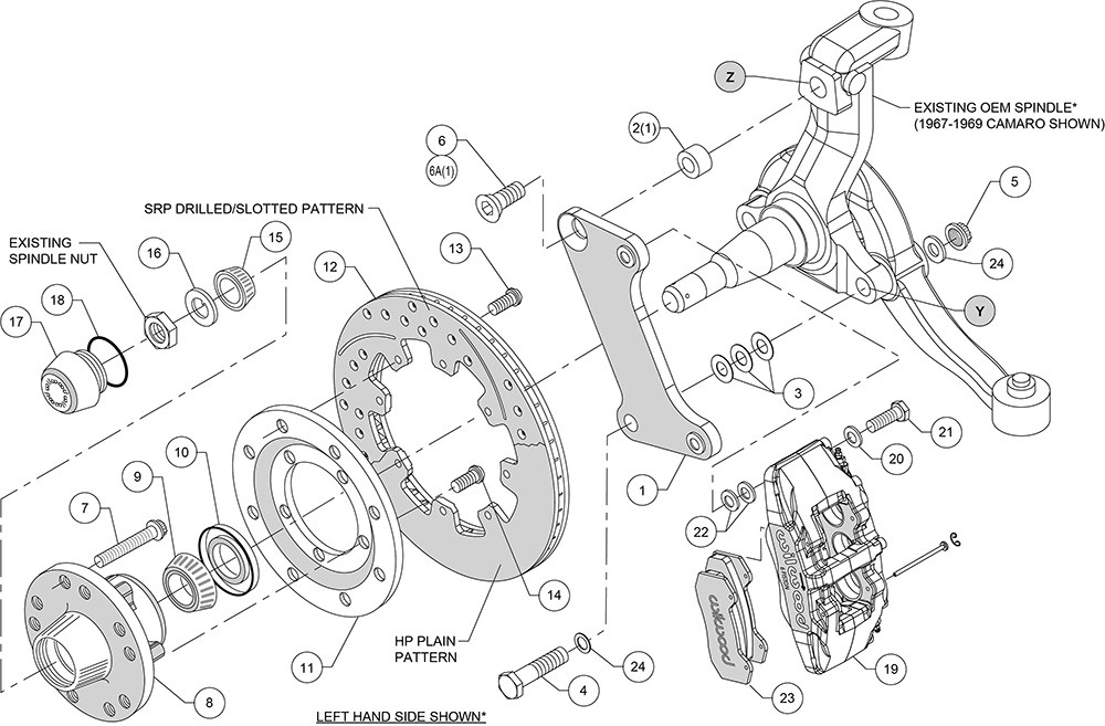 Wilwood Brake Conversion Kit, Dynapro 6 Big Brake, Performance Upgrade, + 0.18 Offset to Track Width – 140-10510-D