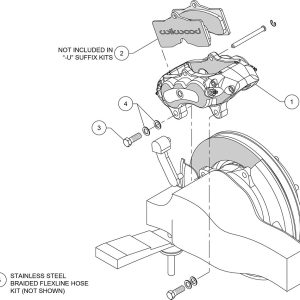 Wilwood Brake Caliper, D8-4, Fixed Mount, 4 Piston, With BP-10 Metallic Brake Pads, Use with 11.75 Inch X 1.25 Inch Rotors – 140-10790